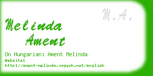 melinda ament business card